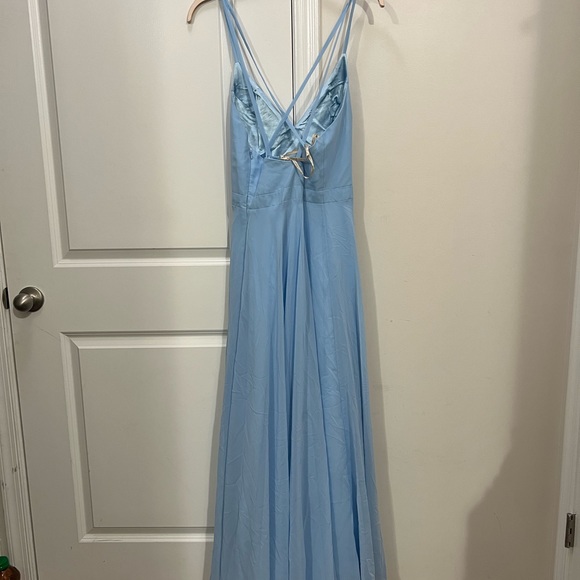 Faviana Blue Ruffle Skirt Gown Size 16 US $328 - Picture 8 of 10